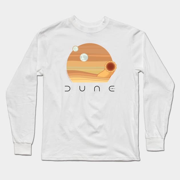 Dune Desert Sandstorm and Sandworm Long Sleeve T-Shirt by Markadesign